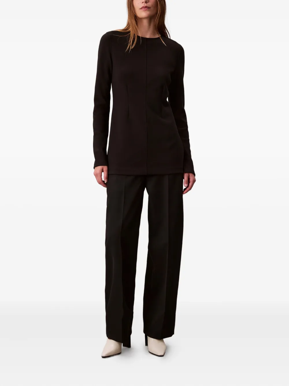 Calvin Klein long-sleeved blouse - Zwart