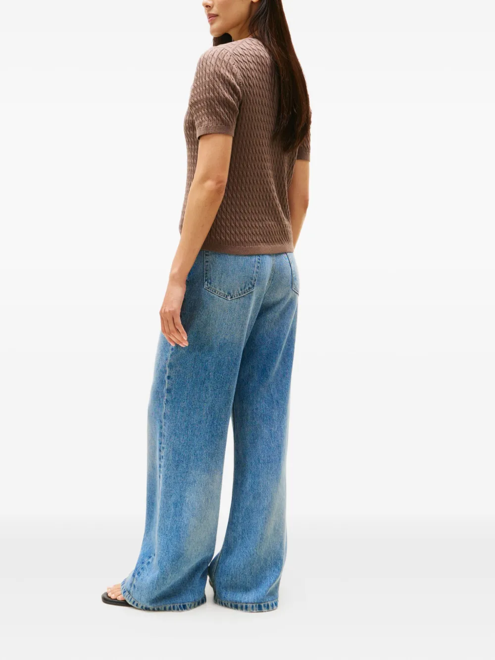 Tommy Hilfiger Cable-knit Buttoned Cardigan In Brown