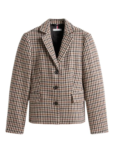 Tommy Hilfiger houndstooth-pattern button single-breasted jacket