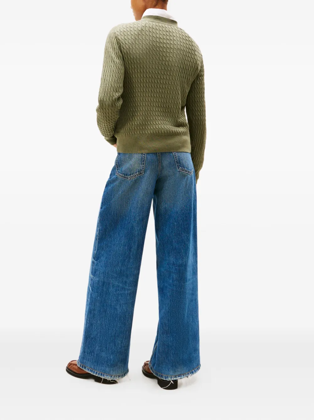 Tommy Hilfiger Cable Knit Sweater In Green