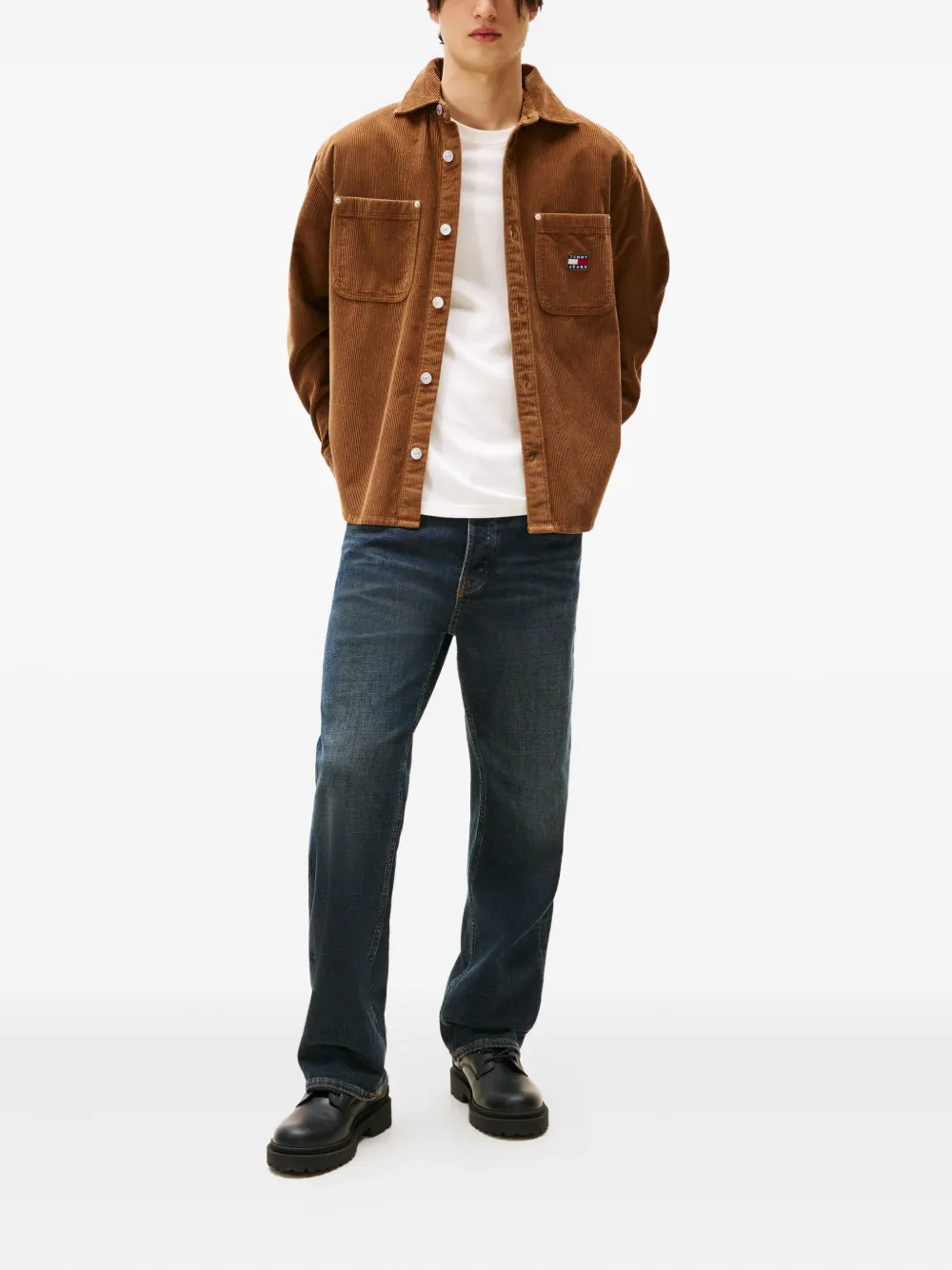 Tommy Jeans chest-pockets corduroy shirt - Bruin