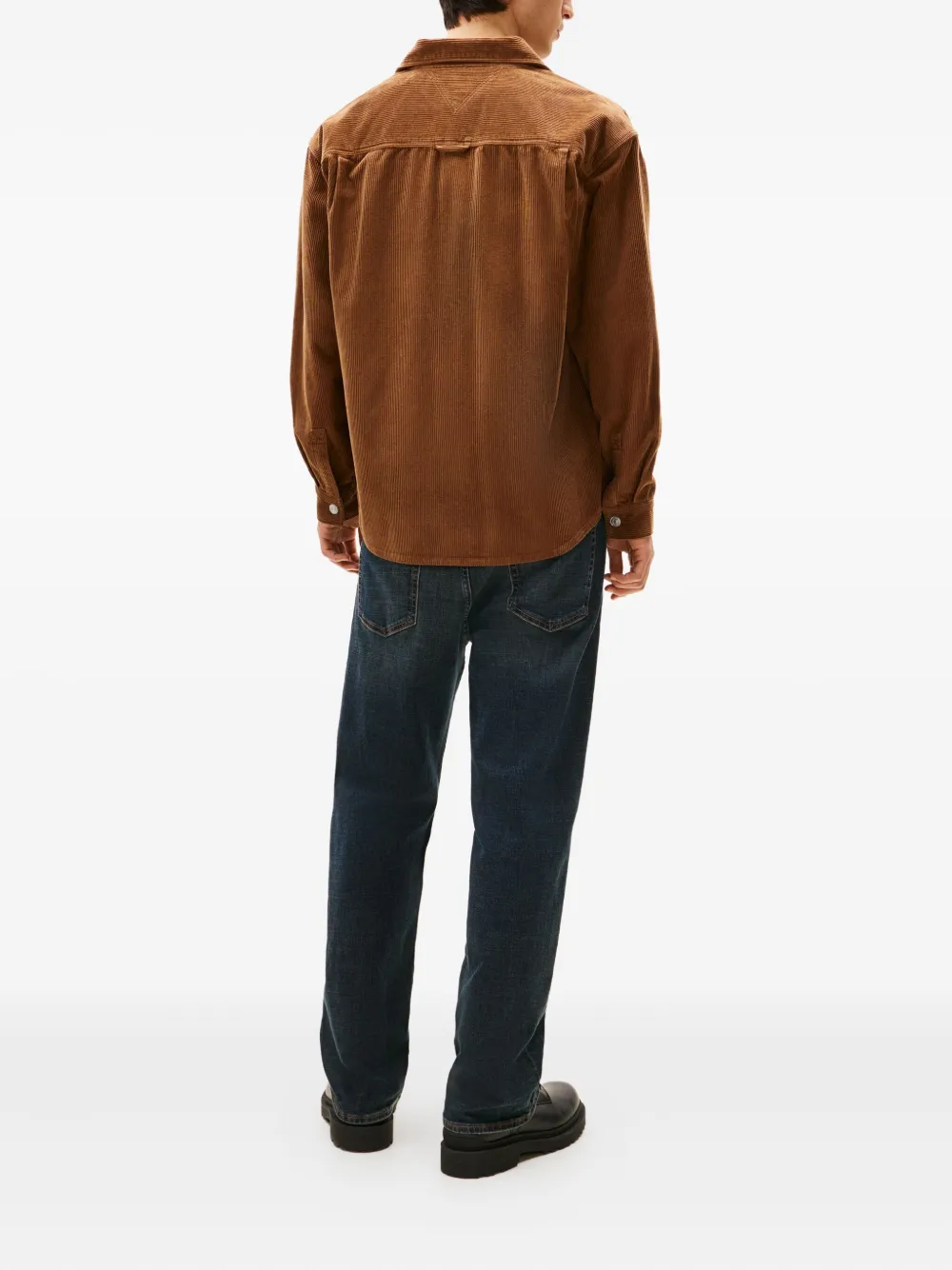 Tommy Jeans Chest-pockets Corduroy Shirt In Brown