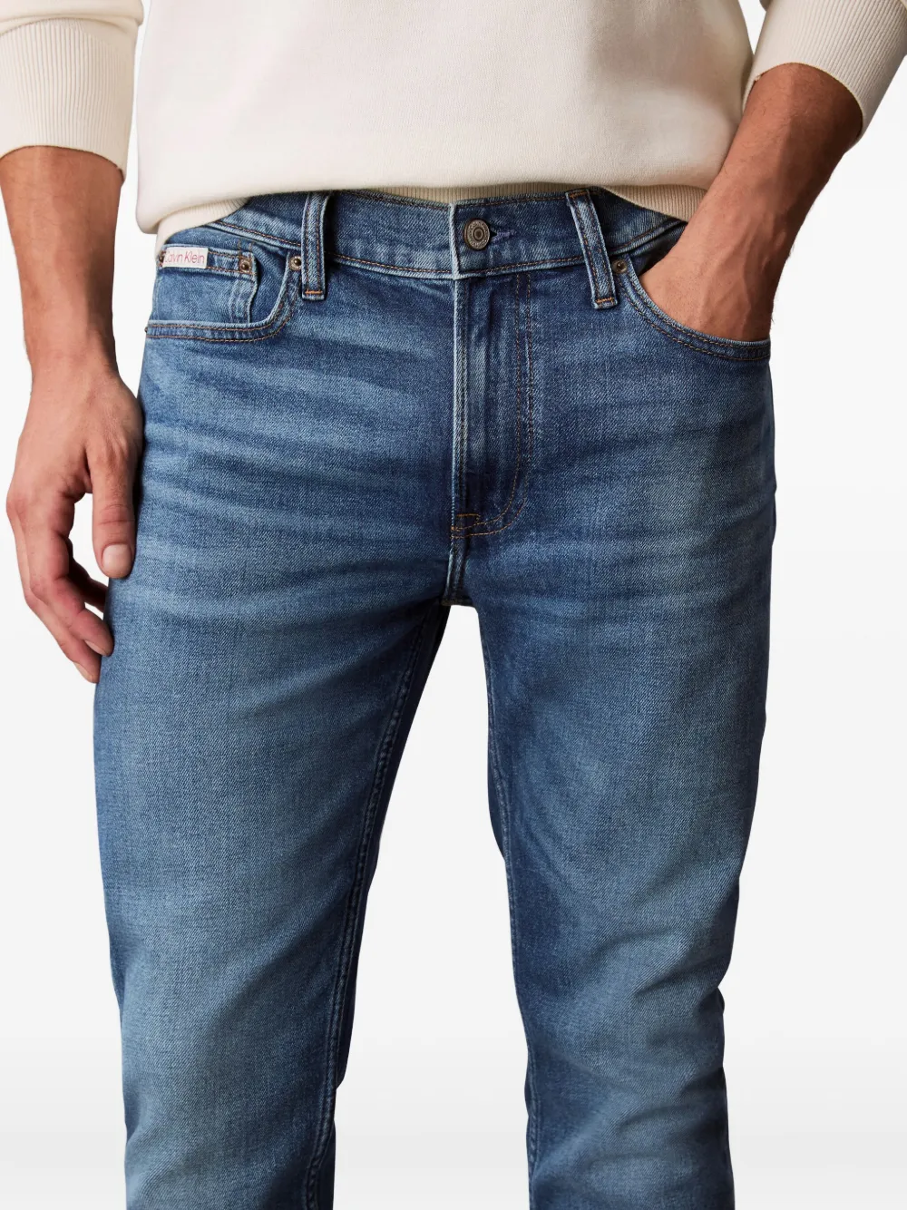 Calvin Klein Jeans Est.1978 Contrast-stitching Jeans In Blue