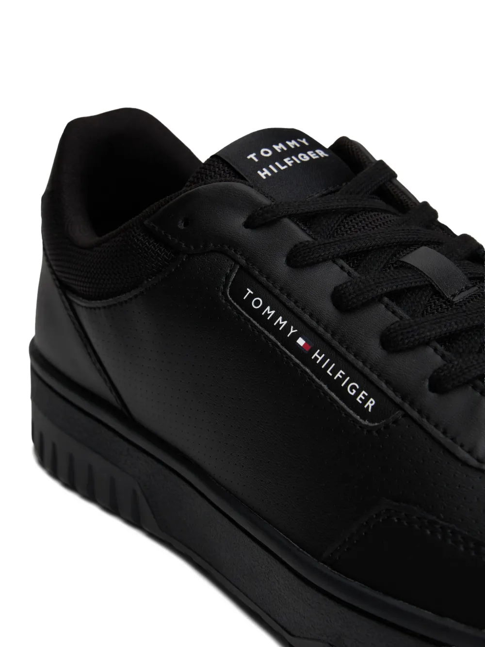 Tommy Hilfiger Perforated Sneakers In Black