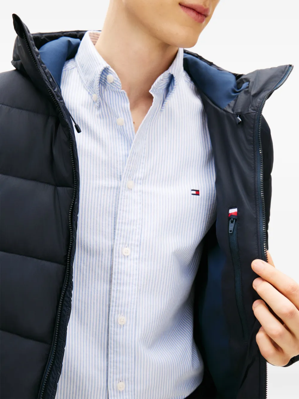 Tommy Hilfiger Gewatteerd jack met capuchon Blauw