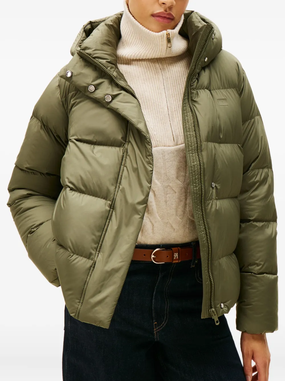 Tommy Hilfiger Hooded Padded Jacket In Green