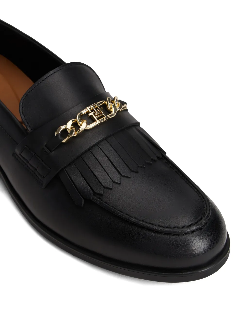 Tommy Hilfiger Loafers met franje en kettingdetail Zwart