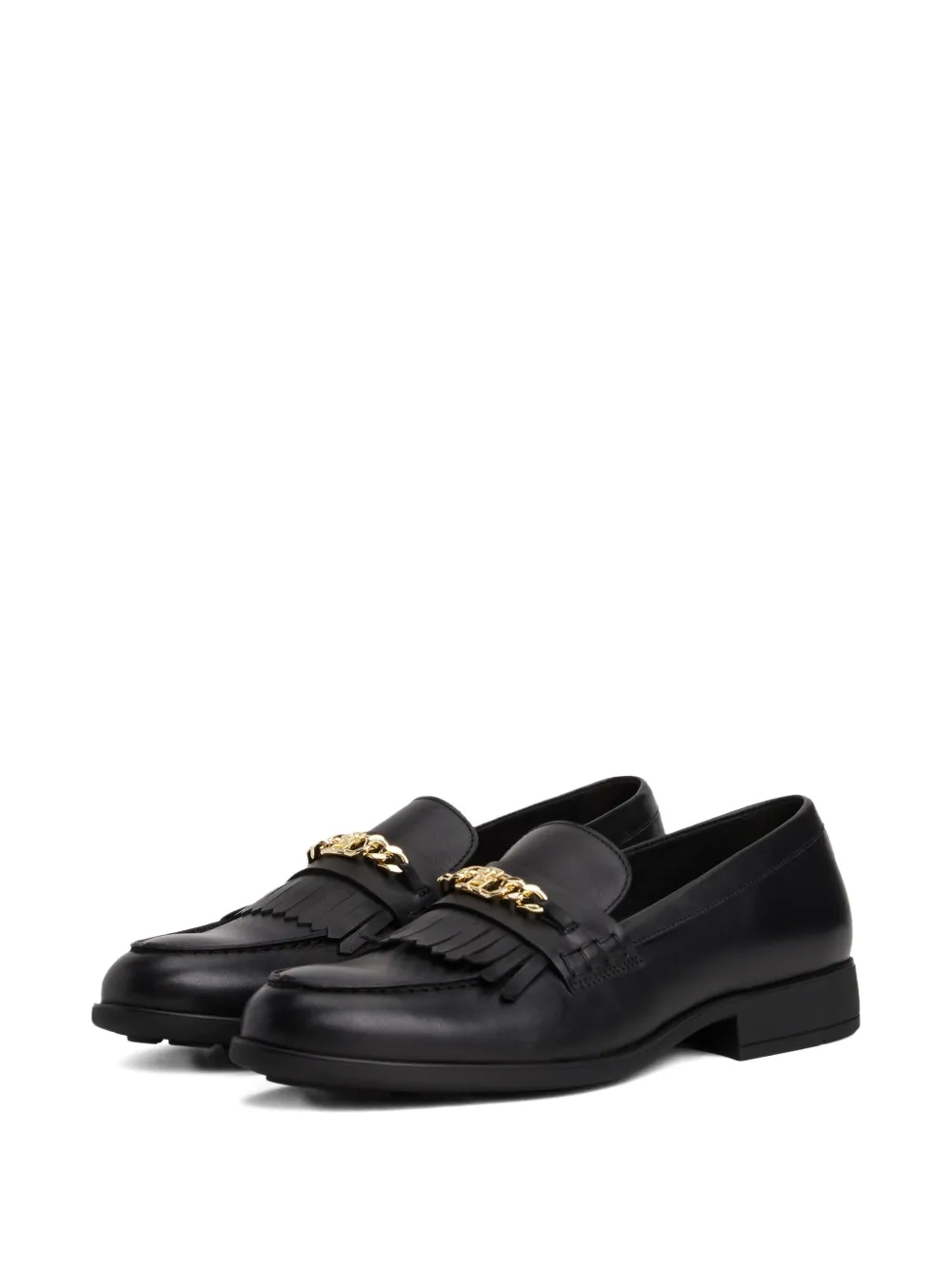 Tommy Hilfiger Loafers met franje en kettingdetail - Zwart