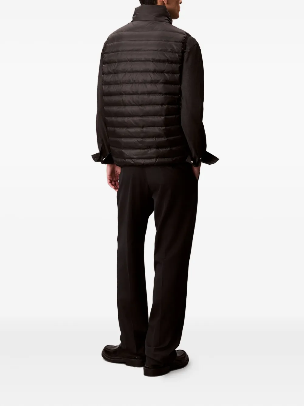 Calvin Klein Zip Quilted Gilet In Black
