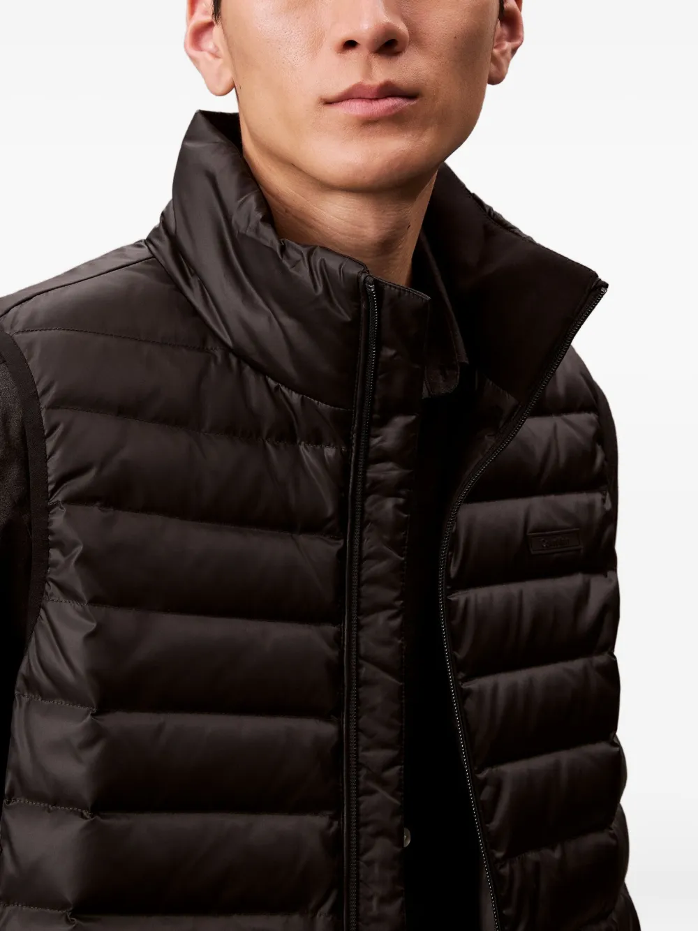 Calvin Klein Zip Quilted Gilet In Black