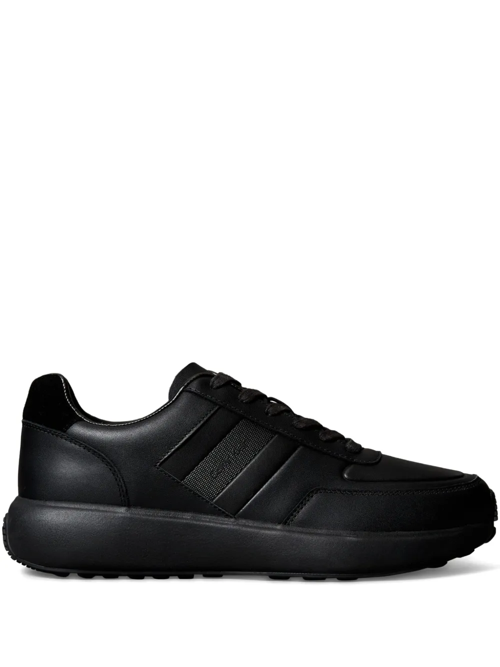 Calvin Klein lace-up leather sneakers | Black | Image 1