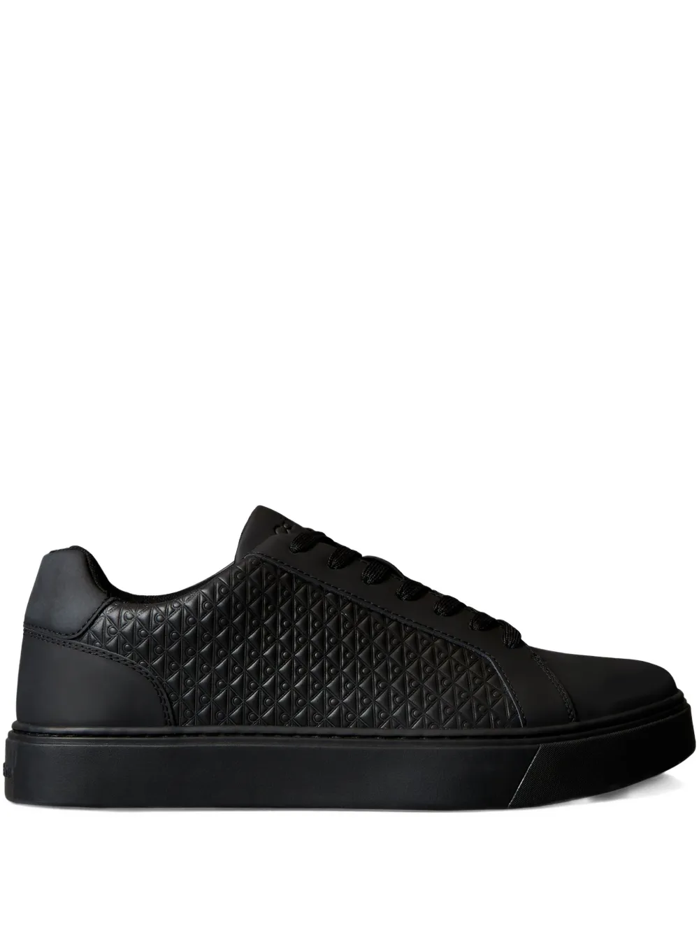 Calvin Klein Embossed Sneakers In Black