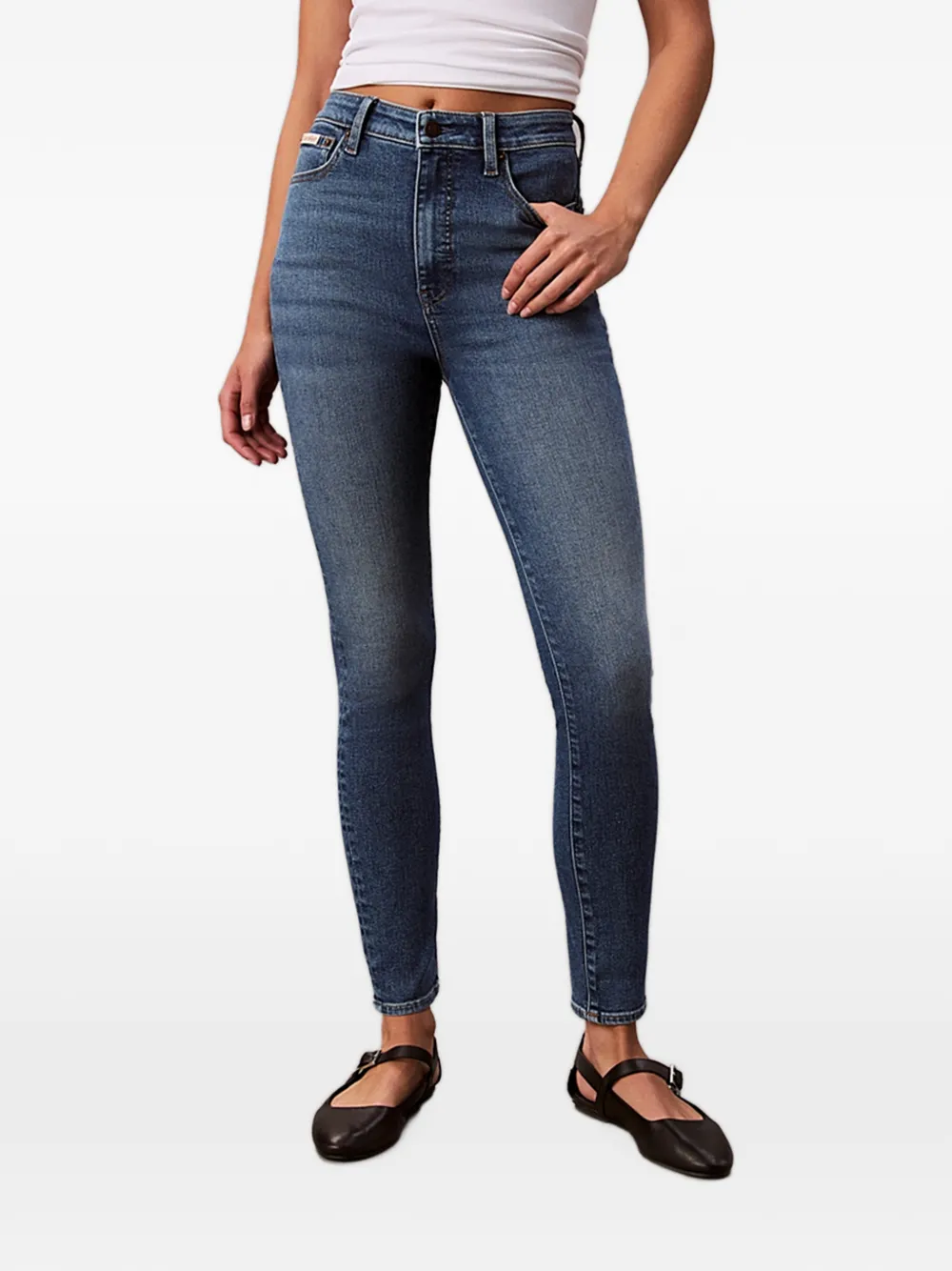 Calvin Klein Jeans Jeans skinny a vita alta - Blu
