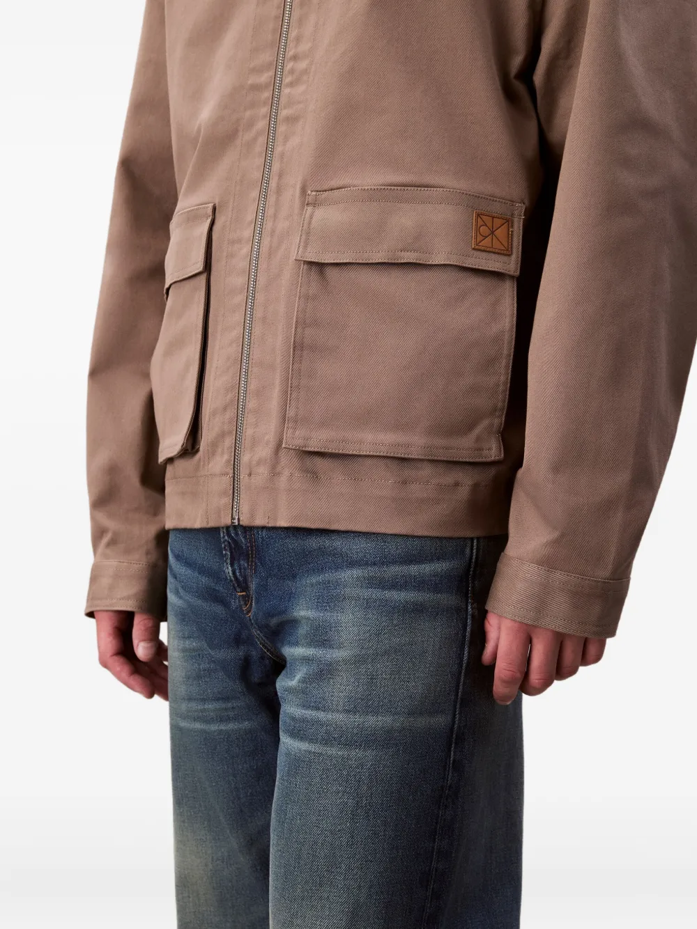 Calvin Klein Jeans Est.1978 Pocket Zip Jacket In Burgundy