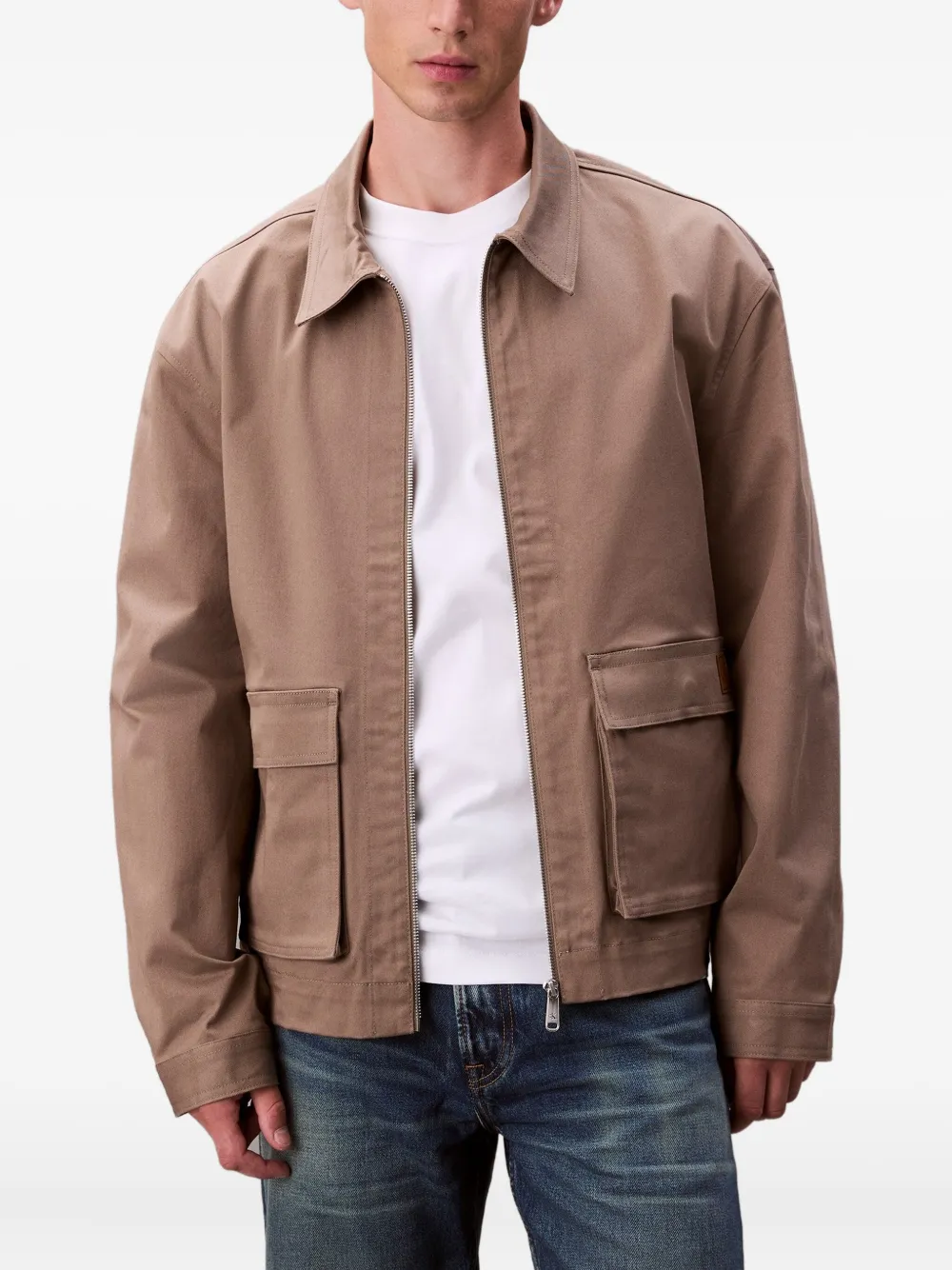 Calvin Klein Jeans Est.1978 Pocket Zip Jacket In Burgundy