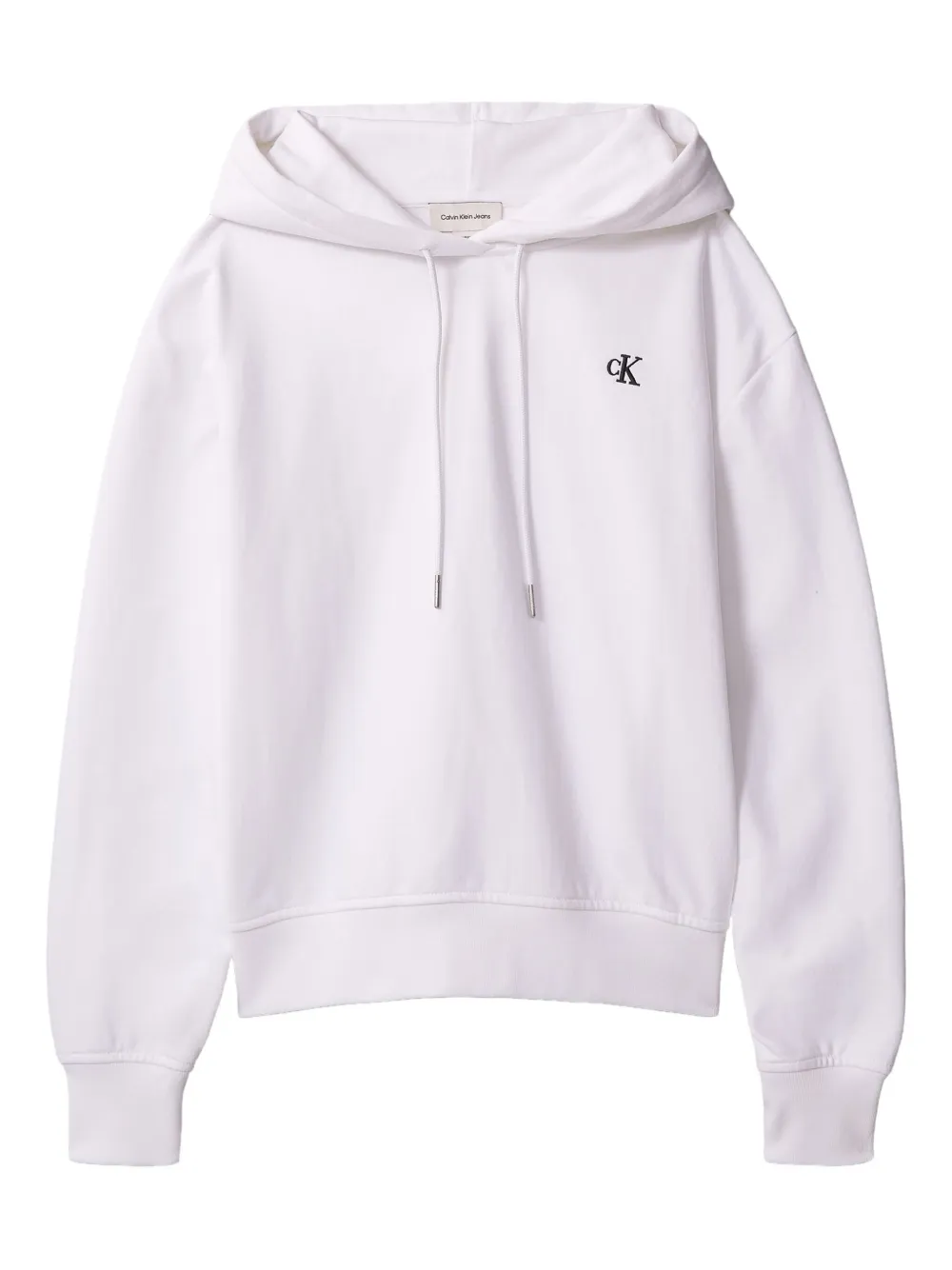 Calvin Klein Jeans embroidered logo hoodie | White | Image 1