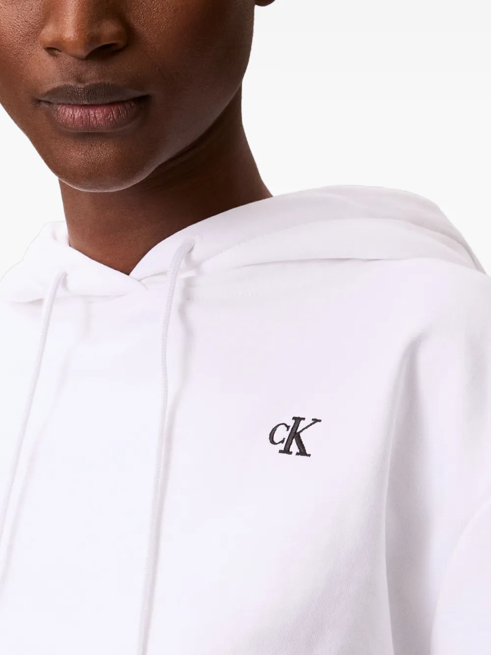 Calvin Klein Jeans Hoodie met geborduurd logo Wit