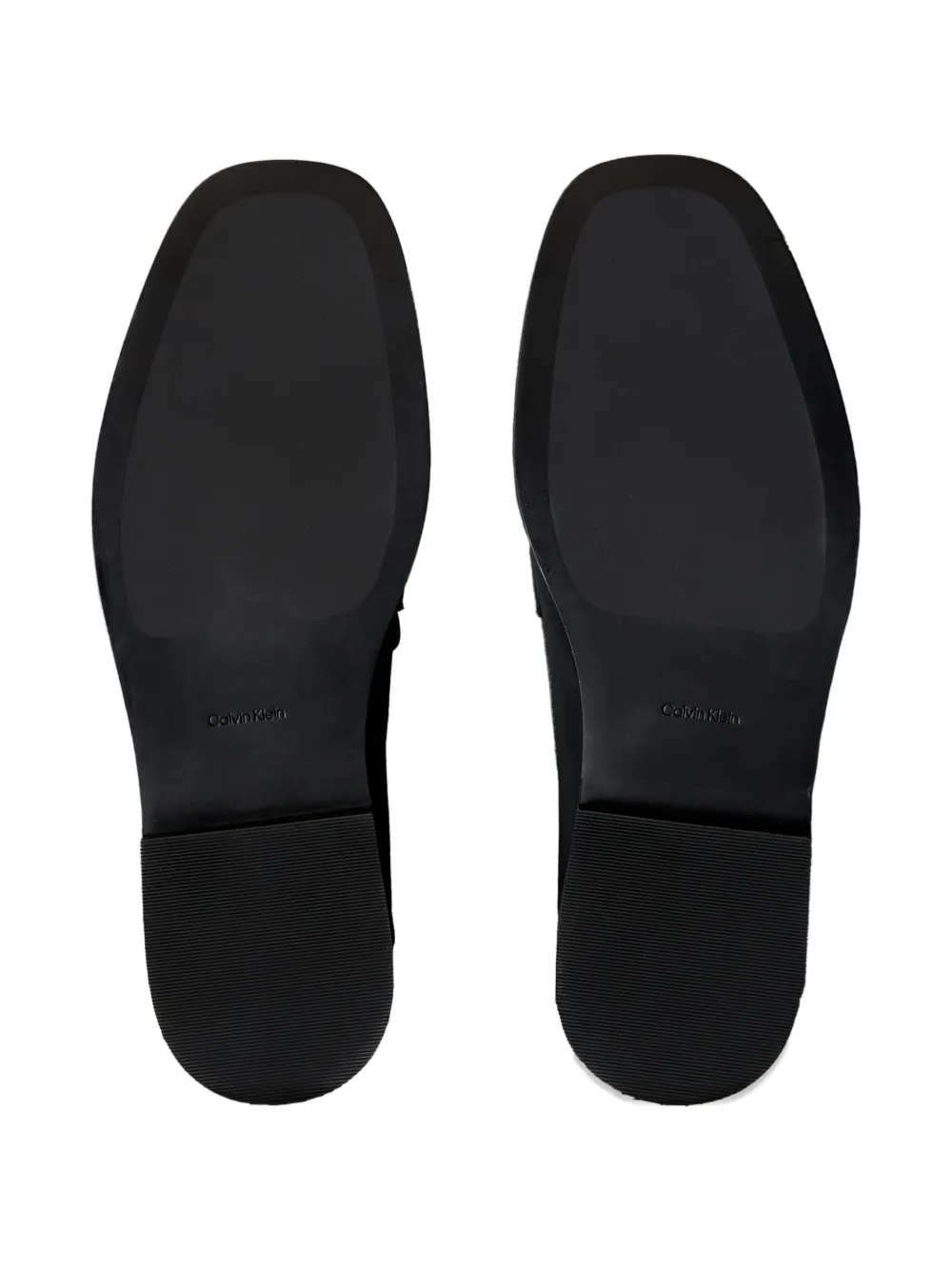 Calvin Klein Buckled Leather Loafers In Black