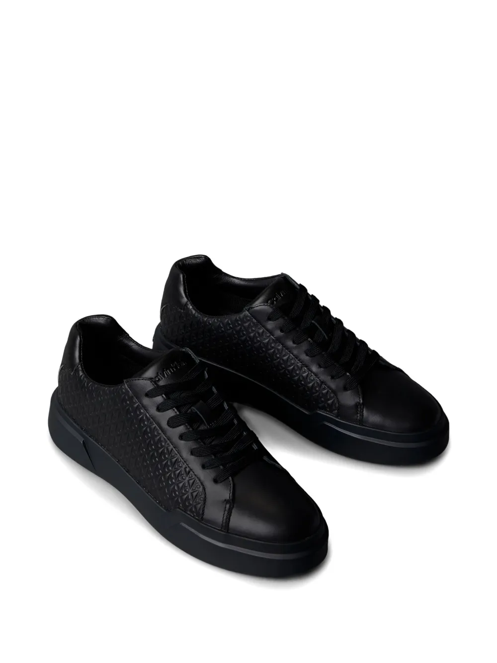 Calvin Klein Textured Sneakers In Black