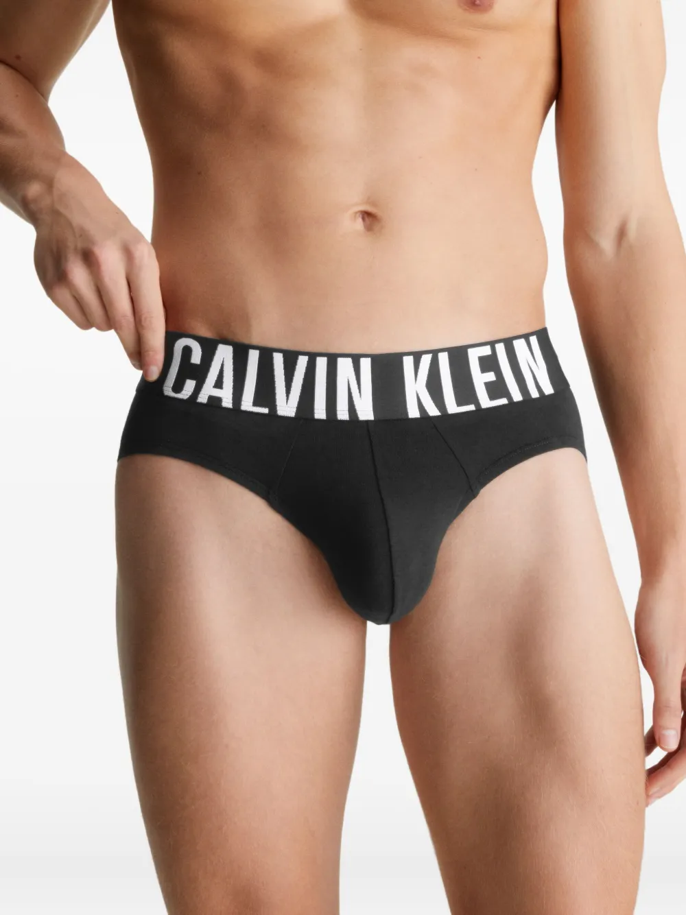 Calvin Klein Underwear Drie slips met logoband Zwart