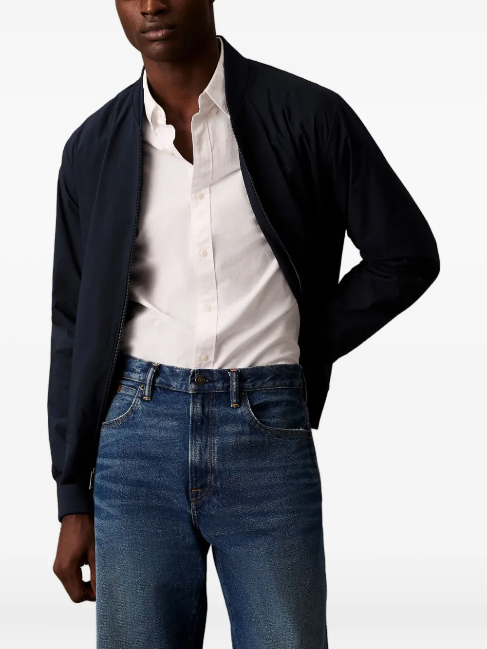 Calvin Klein chest-logo bomber jacket – Blue Calvin Klein chest-logo bomber jacket – Blue