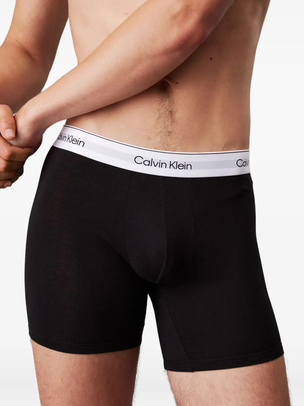 Calvin Klein Underwear Drie boxershorts met logoband Zwart