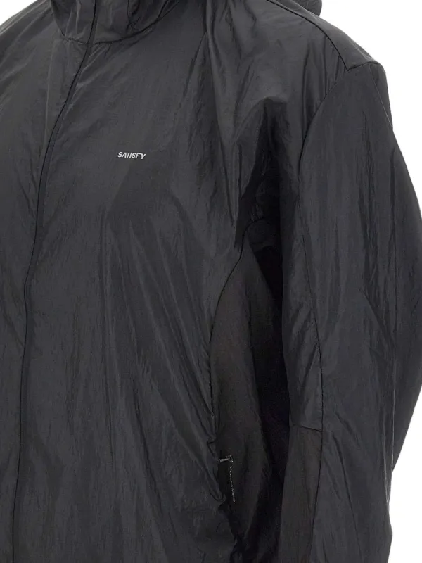 Satisfy Pertex Diamond Fuse Windbreaker logo-print Jacket | Black