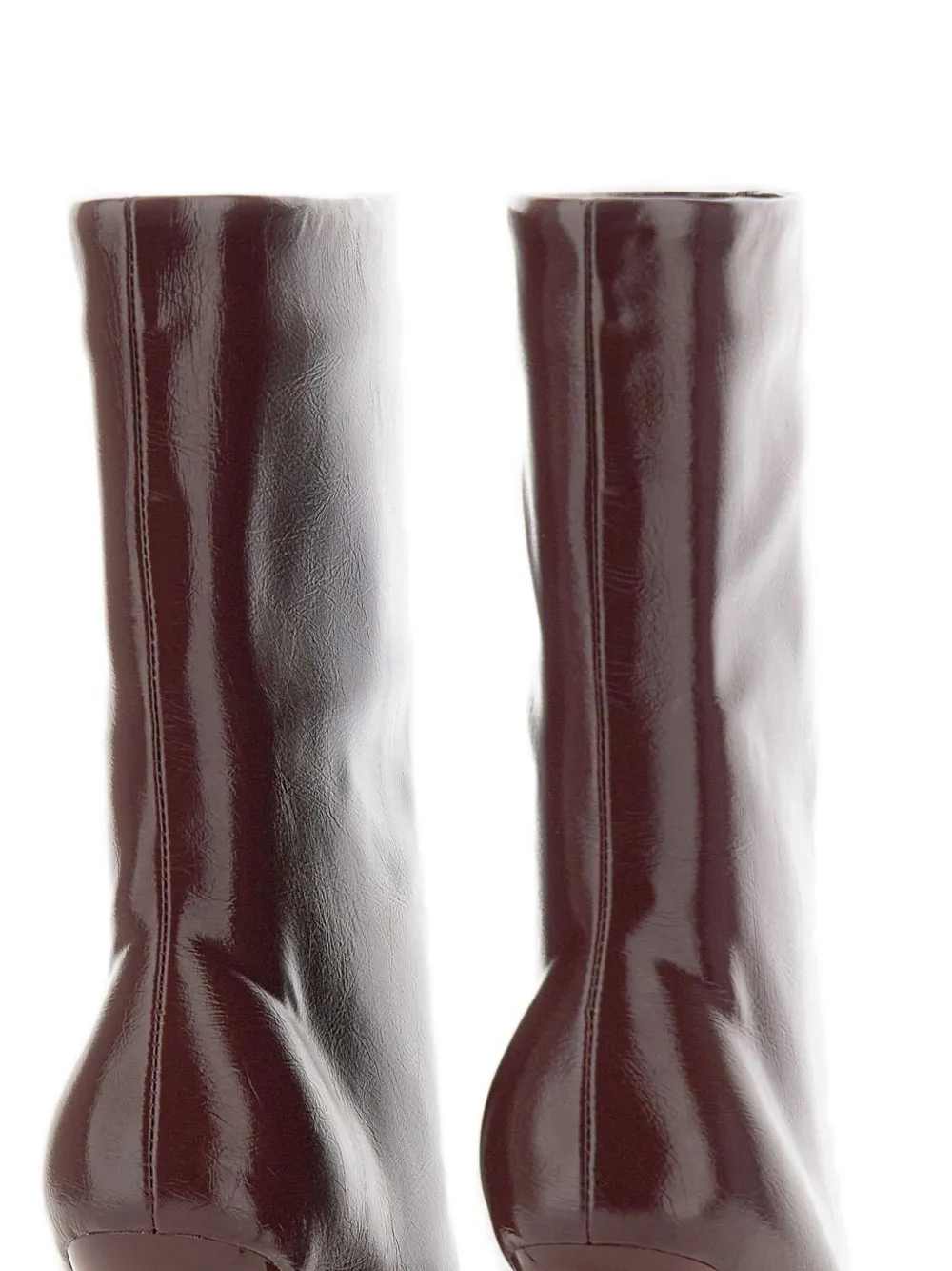 Twenty Four Haitch 80mm Unuk Leather-effect Boots In Brown