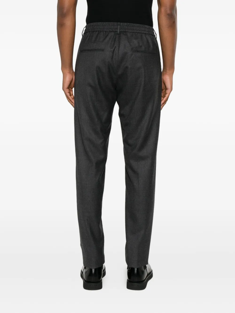 Tagliatore Drawstring Pleated Trousers In Black