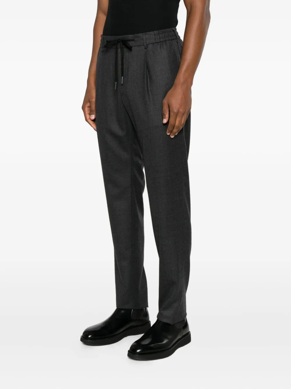 Tagliatore Drawstring Pleated Trousers In Black