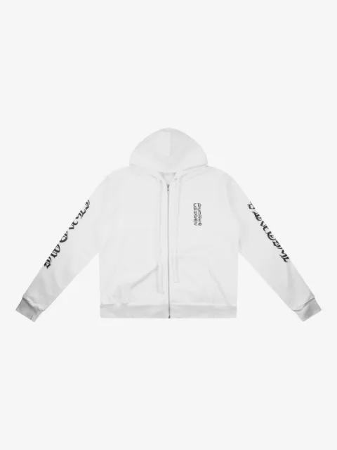 Chrome Hearts vertical-logo zip-up hoodie