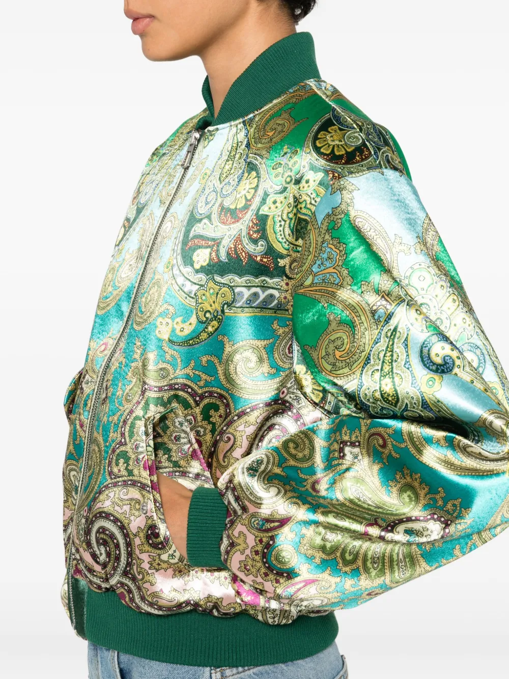 ALEMAIS Clemenza jack met paisley-print en rits Groen