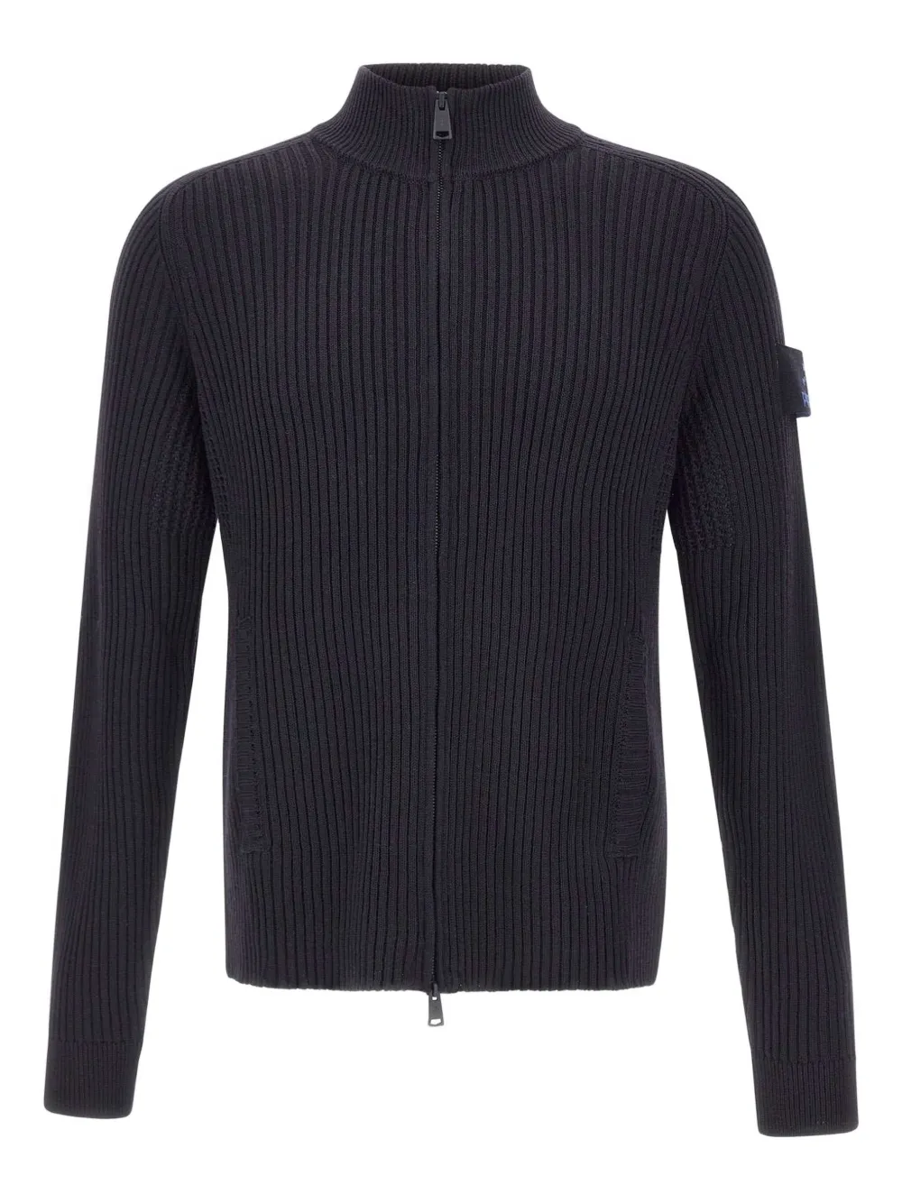 Premiata cardigan en maille côtelée à zip | bleu | Image 1