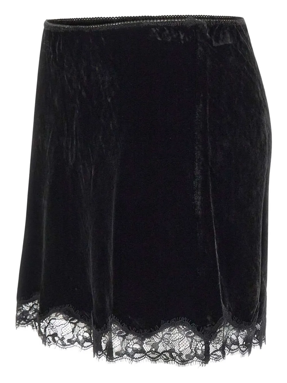 Rixo Kornelia rok met kanten afwerking Zwart