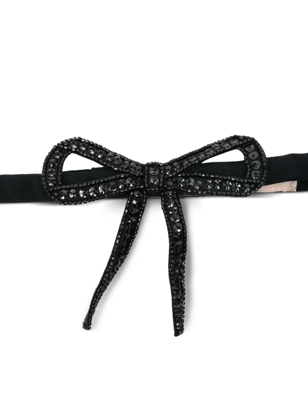 N°21 Bow Embellished Belt In Black