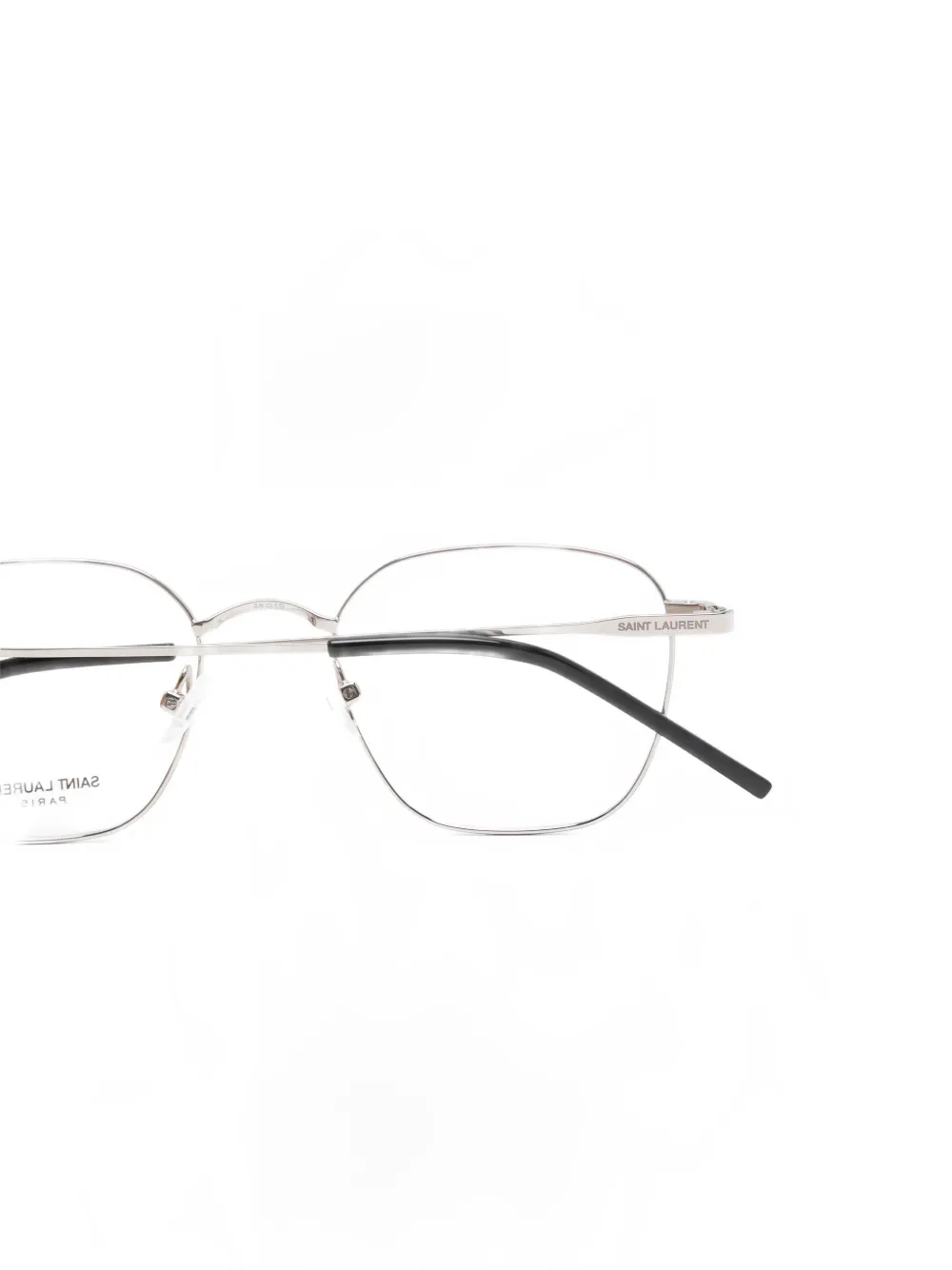 Saint Laurent Geometric-frame Glasses In Silver