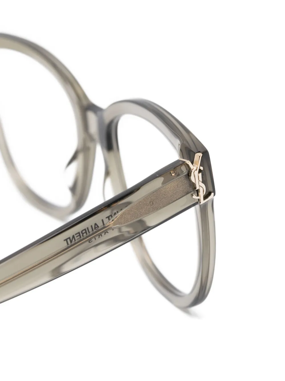 Saint Laurent Eyewear Bril met logoplakkaat Bruin