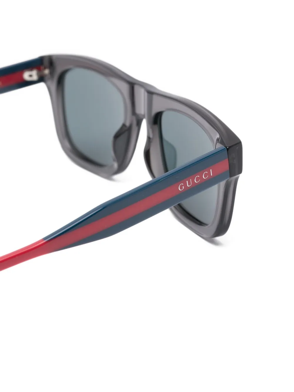 Gucci Eyewear Zonnebril met rechthoekig montuur en streep Grijs