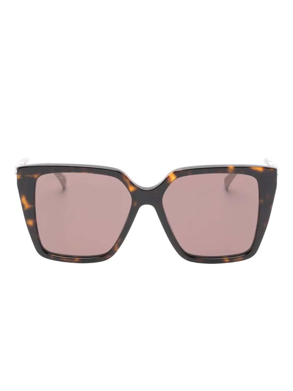 Gucci Eyewear geometric chain sunglasses - Marrone