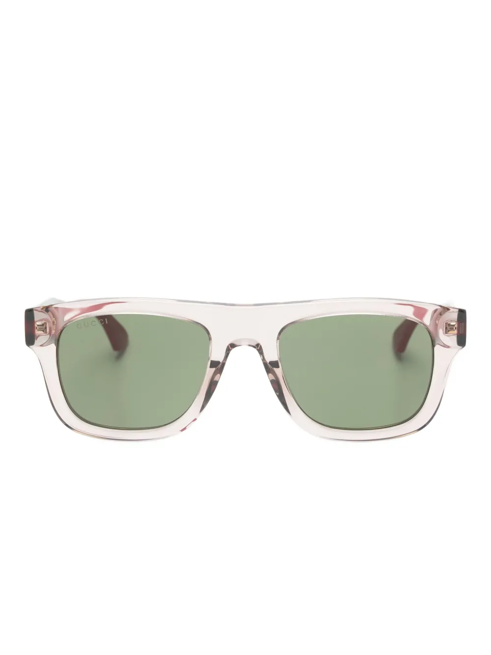 Gucci Eyewear Occhiali da sole rettangolari a righe - Marrone