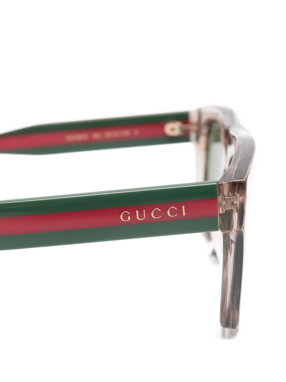Gucci Eyewear Zonnebril met rechthoekig montuur en streep Bruin