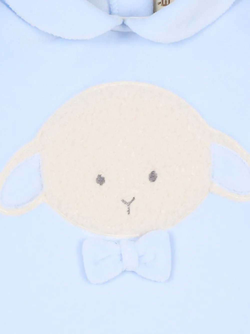 Le Boo Beebè Sheep Embroidered Babygrow In Blue