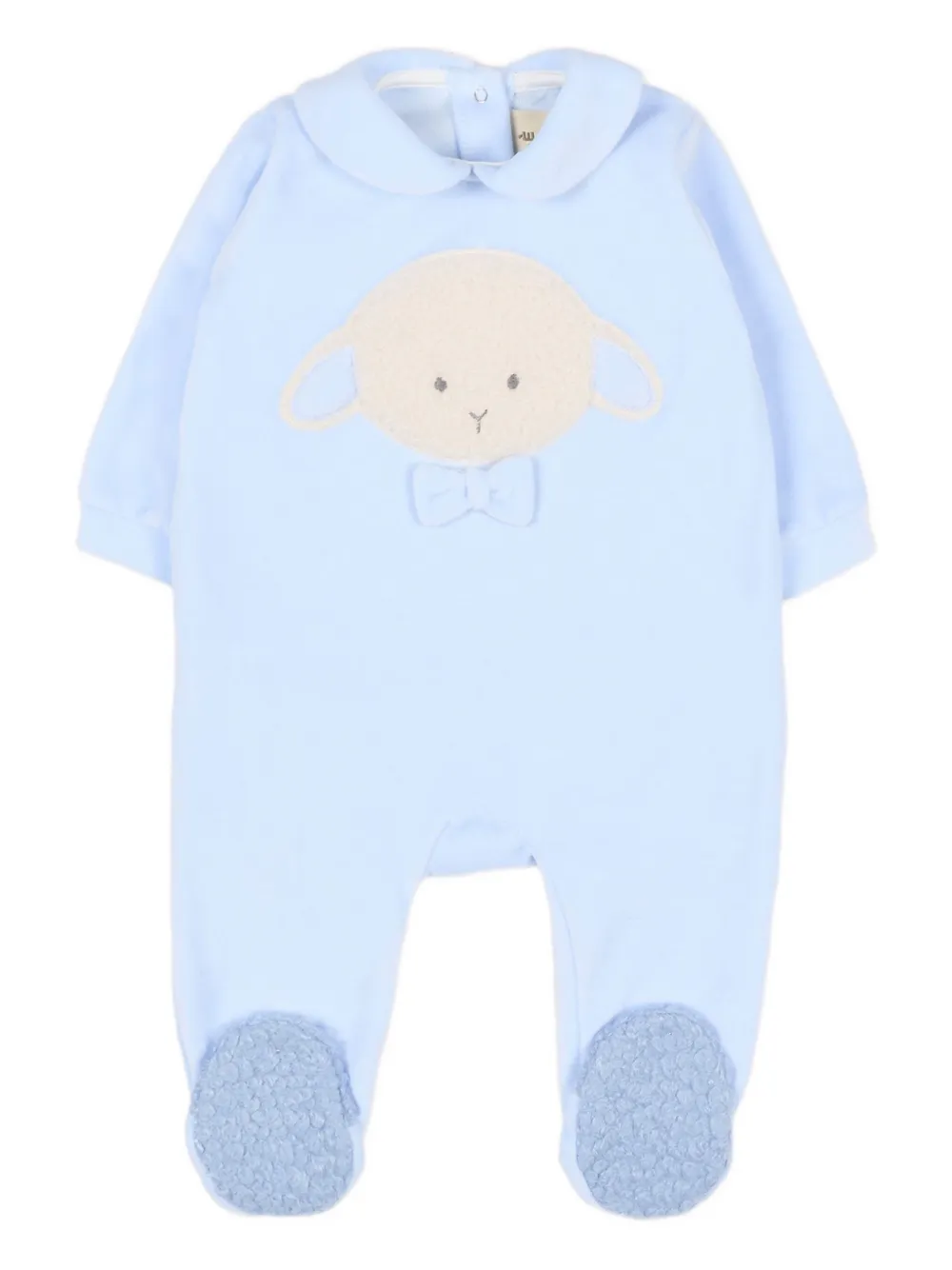 Le Boo Beebè Sheep Embroidered Babygrow In Blue