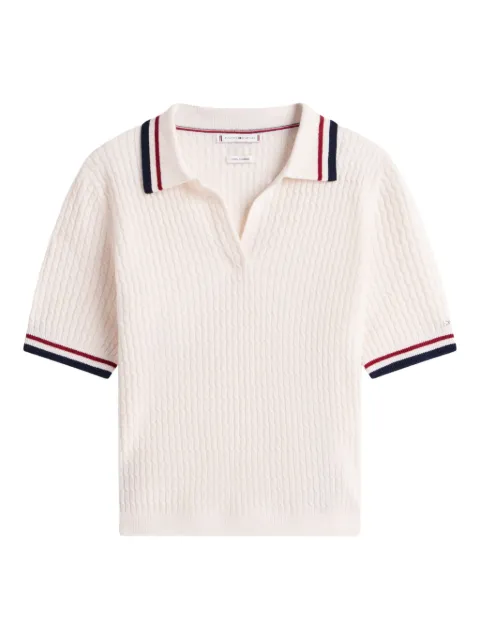 Tommy Hilfiger playera en tejido de ochos con motivo de rayas