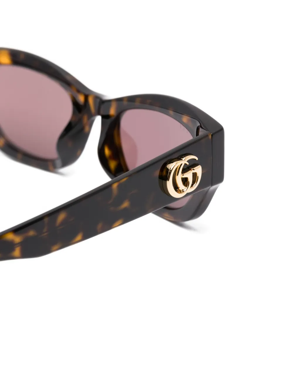 Gucci Eyewear Zonnebril met geometrisch montuur en logo Bruin