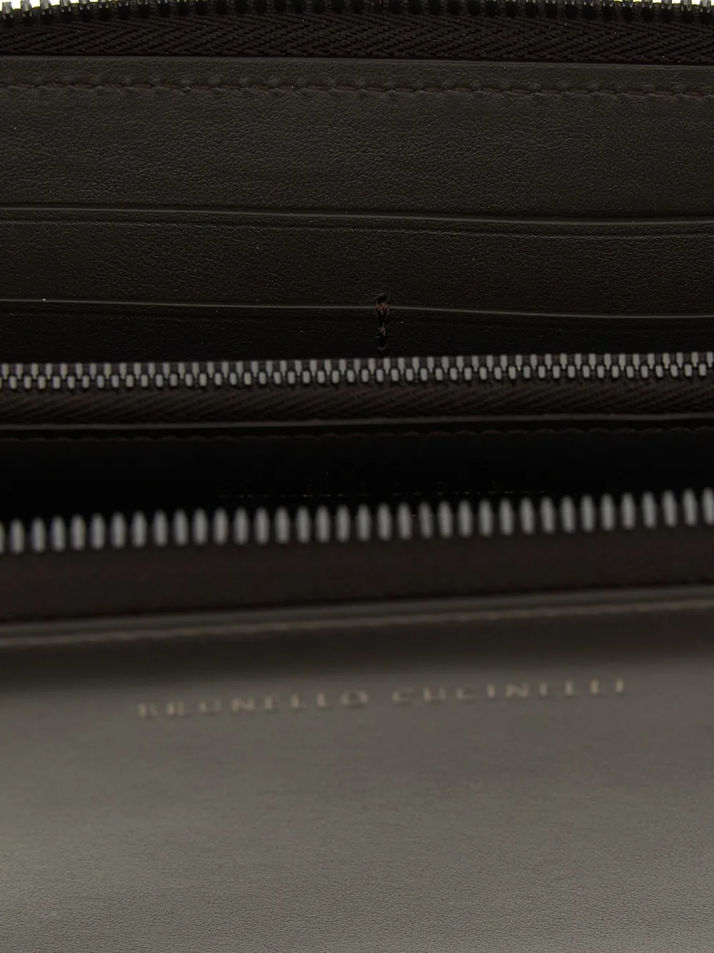 Brunello Cucinelli Portemonnee met logo-reliëf Bruin