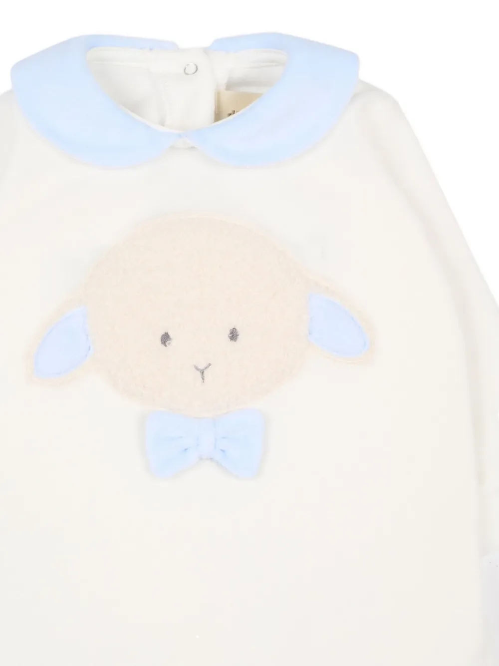 Le Boo Beebè Sheep Embroidered Babygrow In Neutral