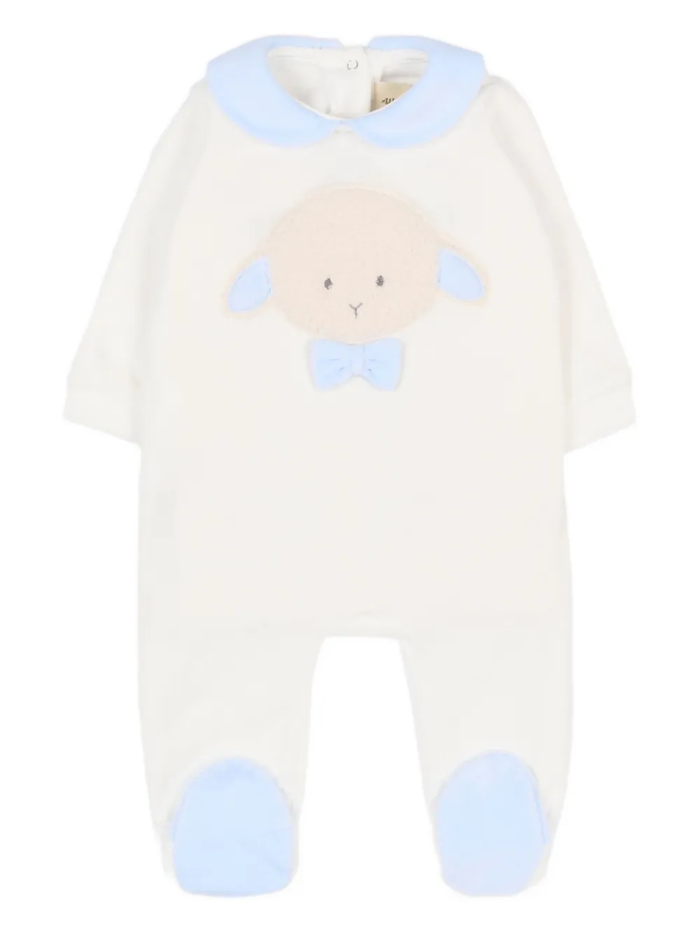 Le Boo Beebè Sheep Embroidered Babygrow In Neutral
