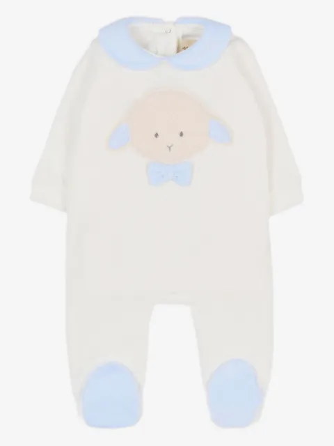 Le Boo Beebè mameluco con ovejas bordadas