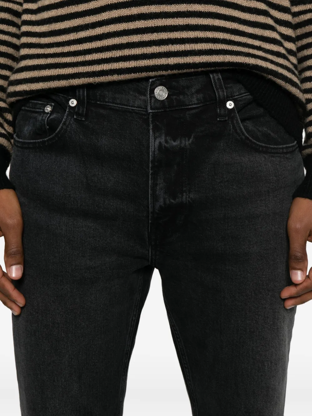 Frame Modern Straight Denim Jeans In Gray